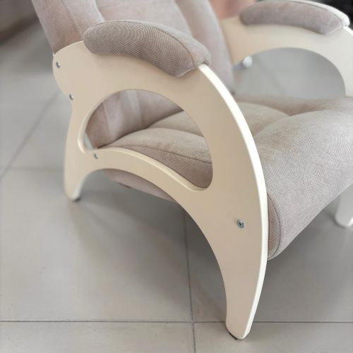 Кресло для отдыха Неаполь Модель 9 без лозы (Дуб шампань-эмаль/Ткань Ваниль Verona Vanilla)