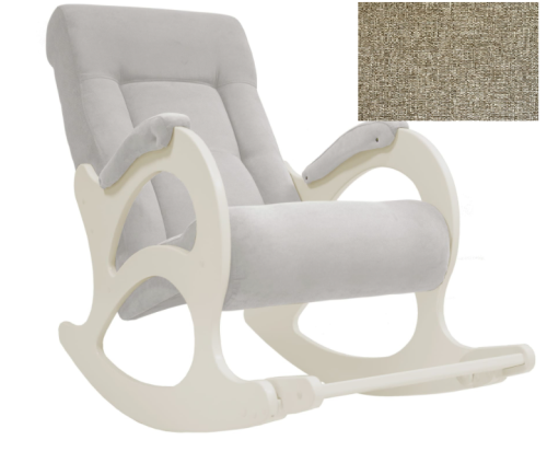 Кресло-качалка без лозы Неаполь Модель 10 (Дуб шампань-эмаль/Ткань Бежевая Malta 03 А)