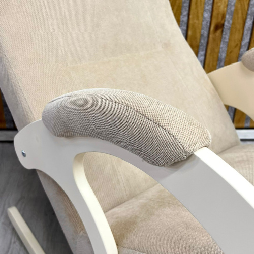 Кресло-качалка Неаполь Модель 3 (Дуб шампань-эмаль/Ткань Ваниль Verona Vanilla)