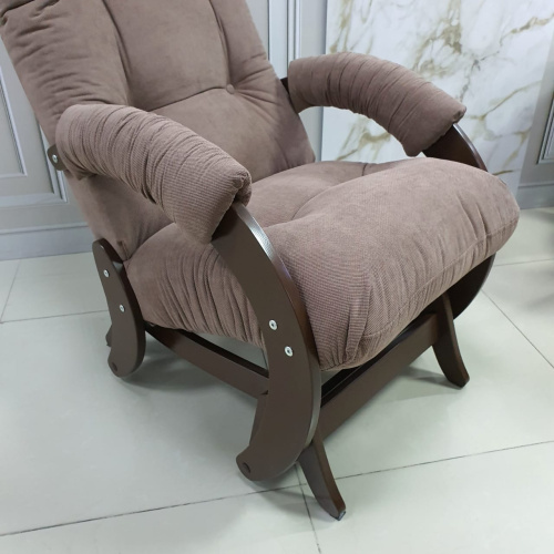 Кресло-маятник Неаполь Модель 12 (Орех-эмаль/Ткань коричневый Verona Brown)