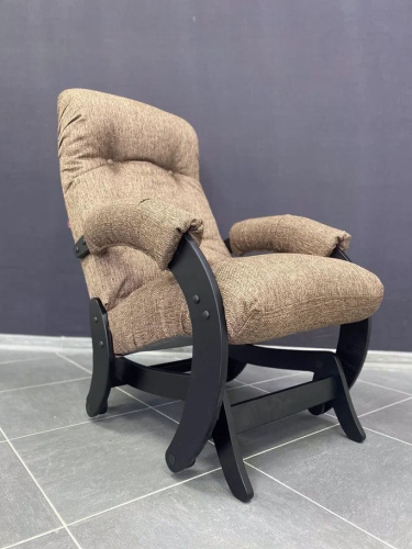 Кресло-маятник Неаполь Модель 12 (Венге-эмаль/Ткань Коричневый Malta 15 А)