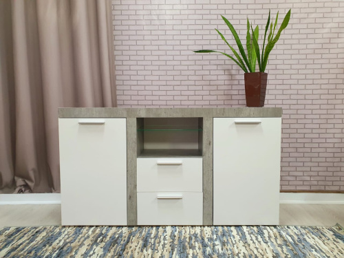 Комод Бест-9 (Бетон/Белый)