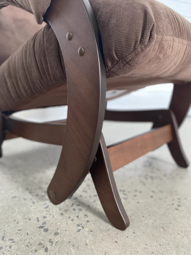 Кресло-маятник Неаполь Модель 12 (Орех-эмаль/Ткань коричневый Verona Brown)