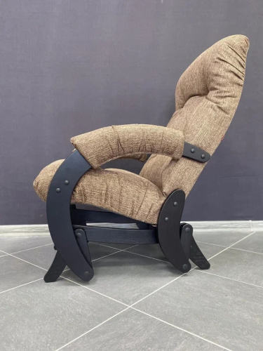 Кресло-маятник Неаполь Модель 12 (Венге-эмаль/Ткань Коричневый Malta 15 А)