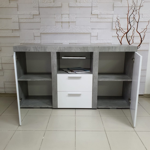 Комод Бест-9 (Бетон/Белый)